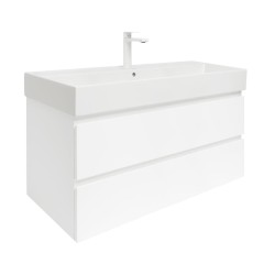 Kúpeľňová skrinka s umývadlom SAT B-Way 99x50x45 cm biela lesk BWAY2100WU2BBI (BWAY2100WU2BBI)