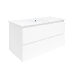 Kúpeľňová skrinka s umývadlom SAT B-Way 99x50x45 cm biela lesk BWAY2100WU4BI (BWAY2100WU4BI)
