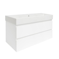 Kúpeľňová skrinka s umývadlom SAT B-Way 99x50x45 cm biela lesklá BWAY2100WU2BI (BWAY2100WU2BI)
