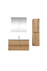 Kúpeľňová skrinka s umývadlom SAT B-Way 99x50x45 cm dub mat KSETBWAY23 (KSETBWAY23)
