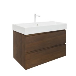Kúpeľňová skrinka s umývadlom SAT B-Way 99x50x45 cm orech mat BWAY2100NUTU2BBI (BWAY2100NUTU2BBI)