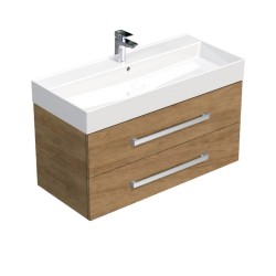 Kúpeľňová skrinka s umývadlom SAT Cube Way 100x47,5x46 cm dub Hickory CUBE461002DHSAT (CUBE461002DHSAT)