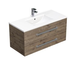 Kúpeľňová skrinka s umývadlom SAT Cube Way 100x53x46 cm dub Wellington mat CUBE461002DWMOD (CUBE461002DWMOD)