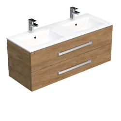 Kúpeľňová skrinka s umývadlom SAT Cube Way 120x53x46 cm dub Hickory CUBE461202DHMOD (CUBE461202DHMOD)