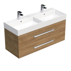 Kúpeľňová skrinka s umývadlom SAT Cube Way 120x53x46 cm dub Hickory CUBE461202DHSAT (CUBE461202DHSAT)