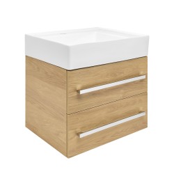 Kúpeľňová skrinka s umývadlom SAT Cube Way 60x53x46 cm dub Hickory mat CUBE46602DHSATCW (CUBE46602DHSATCW)
