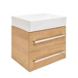 Kúpeľňová skrinka s umývadlom SAT Cube Way 60x53x46 cm dub Hickory mat CUBE46602DHSATCWL (CUBE46602DHSATCWL)