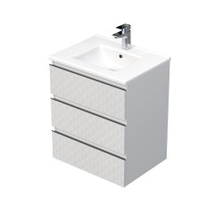Kúpeľňová skrinka s umývadlom SAT Cube Way 60x71x46 cm biela mat CUBE3D603ZBMOD (CUBE3D603ZBMOD)