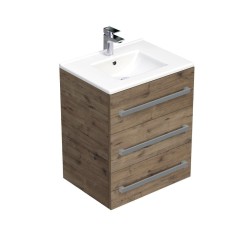 Kúpeľňová skrinka s umývadlom SAT Cube Way 60x76,5x46 cm dub Wellington mat CUBE46603DWMOD (CUBE46603DWMOD)