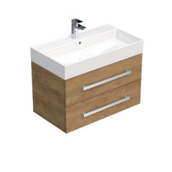 Kúpeľňová skrinka s umývadlom SAT Cube Way 80x47,5x46 cm dub Hickory CUBE46802DHSAT (CUBE46802DHSAT)