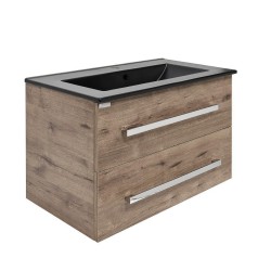 Kúpeľňová skrinka s umývadlom SAT Cube Way 80x53x46 cm dub wellington mat CUBE46802DWMODC (CUBE46802DWMODC)