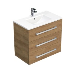 Kúpeľňová skrinka s umývadlom SAT Cube Way 80x76,5x46 cm dub Hickory CUBE46803DHMOD (CUBE46803DHMOD)