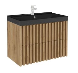 Kúpeľňová skrinka s umývadlom SAT Delano 80x46 cm dub mat DELANO80ZDUMB (DELANO80ZDUMB)