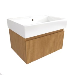 Kúpeľňová skrinka s umývadlom SAT Evolution 58x30x44, 5 cm dub medový mat SATEVO60DMU2 (SATEVO60DMU2)