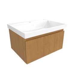Kúpeľňová skrinka s umývadlom SAT Evolution 58x30x44, 5 cm dub medový mat SATEVO60DMU4 (SATEVO60DMU4)