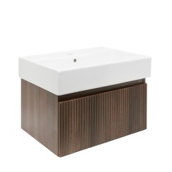 Kúpeľňová skrinka s umývadlom SAT Evolution 58x30x44,8 cm orech mat SATEVO60NAU2 (SATEVO60NAU2)