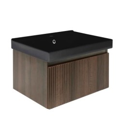 Kúpeľňová skrinka s umývadlom SAT Evolution 58x30x45 cm orech mat SATEVO60NAU1MB (SATEVO60NAU1MB)