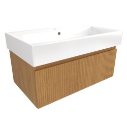 Kúpeľňová skrinka s umývadlom SAT Evolution 78x30x44, 5 cm dub medový mat SATEVO80DMU2 (SATEVO80DMU2)