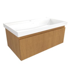 Kúpeľňová skrinka s umývadlom SAT Evolution 78x30x44, 5 cm dub medový mat SATEVO80DMU4 (SATEVO80DMU4)