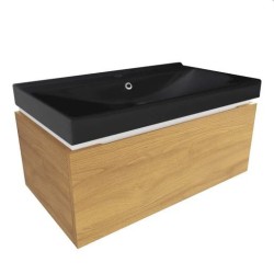 Kúpeľňová skrinka s umývadlom SAT Feel 80x30x46 cm dub medový mat SATFEEL80DMU1MB (SATFEEL80DMU1MB)