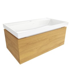 Kúpeľňová skrinka s umývadlom SAT Feel 80x30x46 cm medový dub mat SATFEEL80DMU4 (SATFEEL80DMU4)