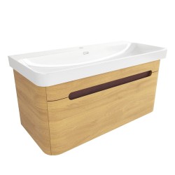 Kúpeľňová skrinka s umývadlom SAT Fusion 97,5x43x45 cm dub medový mat SATFUSION100DMU (SATFUSION100DMU)