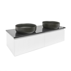 Kúpeľňová skrinka so žulovou doskou SAT Evolution 118x30x44, 8 cm biela mat SATEVO120WMZ (SATEVO120WMZ)