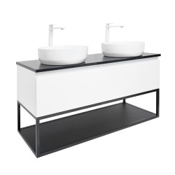 Kúpeľňová skrinka so žulovou krycou doskou SAT B-Way 119x30x45 cm biela lesk BWAY120WZUBF (BWAY120WZUBF)