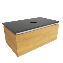 Kúpeľňová skrinka so žulovou krycou doskou SAT Feel 80x30x46 cm medový dub mat SATFEEL80DMZ (SATFEEL80DMZ)