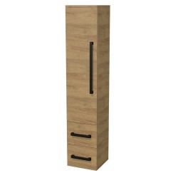 Kúpeľňová skrinka vysoká s čiernou úchytkou SAT Cube Way 35x163x33 cm dub Hickory mat CUBE3CV35DH (CUBE3CV35DH)