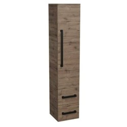 Kúpeľňová skrinka vysoká s čiernou úchytkou SAT Cube Way 35x163x33 cm dub Wellington mat CUBE3CV35DW (CUBE3CV35DW)