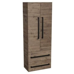 Kúpeľňová skrinka vysoká s čiernou úchytkou SAT Cube Way 60x163x33 cm dub Wellington mat CUBE3CV60DW (CUBE3CV60DW)