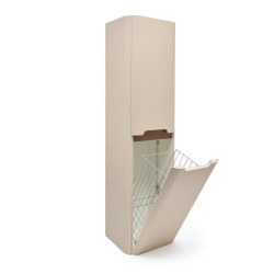 Kúpeľňová skrinka vysoká s košom na bielizeň SAT Fusion 40x149x33 cm pieskovo béžová mat SATFUSIONV40BEK (SATFUSIONV40BEK)