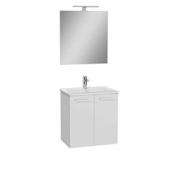 Kúpeľňová zostava s umývadlom zrkadlom a osvetlením VitrA Mia 59x61x39,5 cm biela lesk MIASETFP60B (MIASETFP60B)
