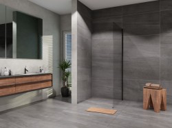 Lansanit Bočná stena Alvaro ŠPZD 900, čierny/číre sklo (LAN05035)