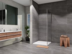 Lansanit Bočná stena SPF 1000, chróm/matné sklo (LAN05014)