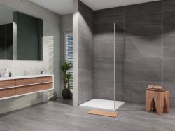 Lansanit - Bočná stena Vati 900, chróm, matné sklo (LAN05028)