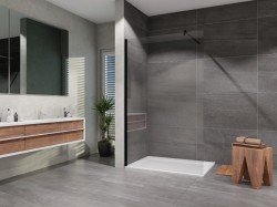 Lansanit Sprchová zástena Walk-IN 1200, čierny/číre sklo (LAN05040)