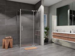 Lansanit Sprchovací kút Brix 900x800, chróm/číre sklo, pravé prevedenie (LAN03020/LAN05022)