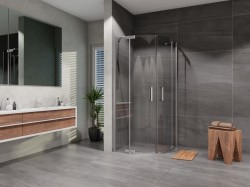 Lansanit Sprchovací kút Brix HHY 1000x1000, chróm/číre sklo (LAN01014)