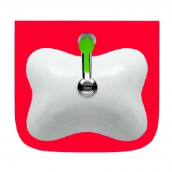 Laufen - Florakids Umývadielko, 45x41 cm, 1 otvor na batériu, biela/červená (H8150310621041)