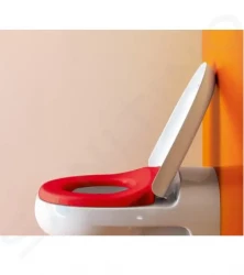 Laufen - Florakids WC doska, duroplast, biela/červená (H8910300620001)