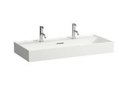 Laufen - Kartell Dvojumývadlo 100x46 cm, s prepadom, 2 otvory na batériu, LCC, biela (H810337A001071)