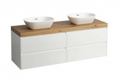 Laufen - Lani Umývadlová skrinka, 157x50x58 cm, 4 zásuvky, matná biela/dub (H4065941122601)