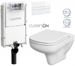 LAUFEN Podomít. systém LIS TW1 SET s bielym tlačidlom + WC CERSANIT CLEANON COLOUR + SEDADLO (H8946630000001BI CN1)