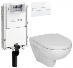 LAUFEN Podomít. systém LIS TW1 SET s bielym tlačidlom + WC JIKA LYRA PLUS + SEDADLO duraplastu (H8946630000001BI LY6)