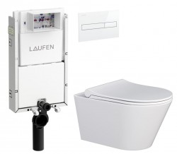 LAUFEN Podomít. systém LIS TW1 SET s bielym tlačidlom + WC MYJOYS MY1 + SEDADLO (H8946630000001BI MY1)