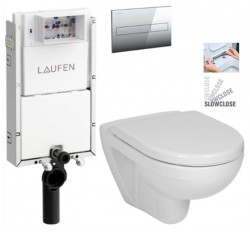 LAUFEN Podomít. systém LIS TW1 SET s chrómovým tlačidlom + WC JIKA LYRA PLUS + SEDADLO duraplastu SLOWCLOSE (H8946630000001CR LY5)