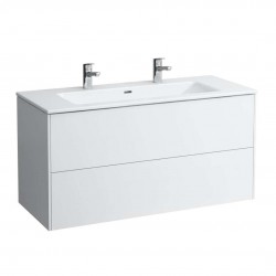 Laufen - Pro S Skrinka s dvojumývadlom, 120x61x50 cm, 2 zásuvky, lesklá biela (H8649632611071)