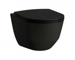 Laufen - Pro Závesné WC, Rimless, matná čierna (H8209667160001)